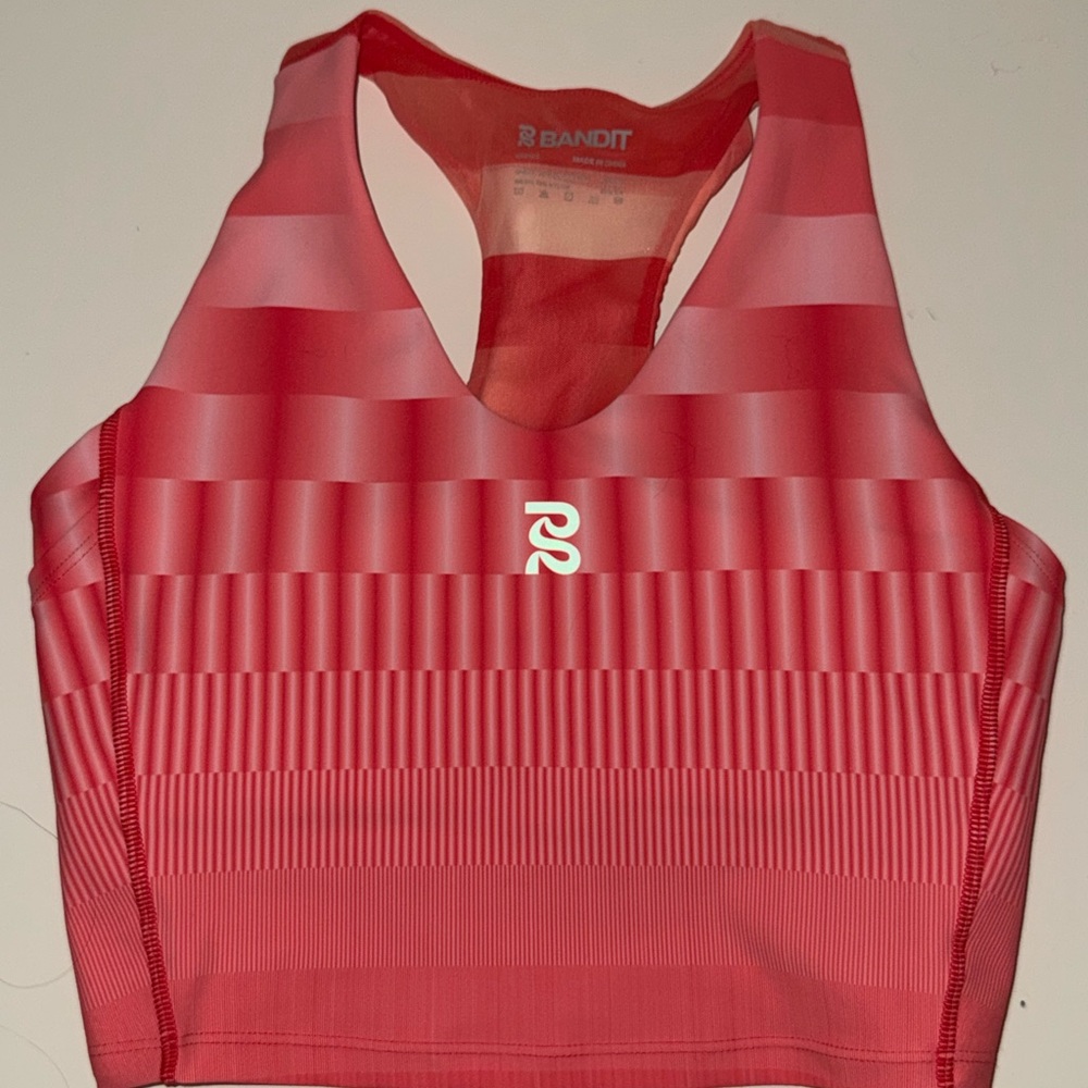 Bandit Red Gradient Racerback Crop Tank - Picture 2 of 11